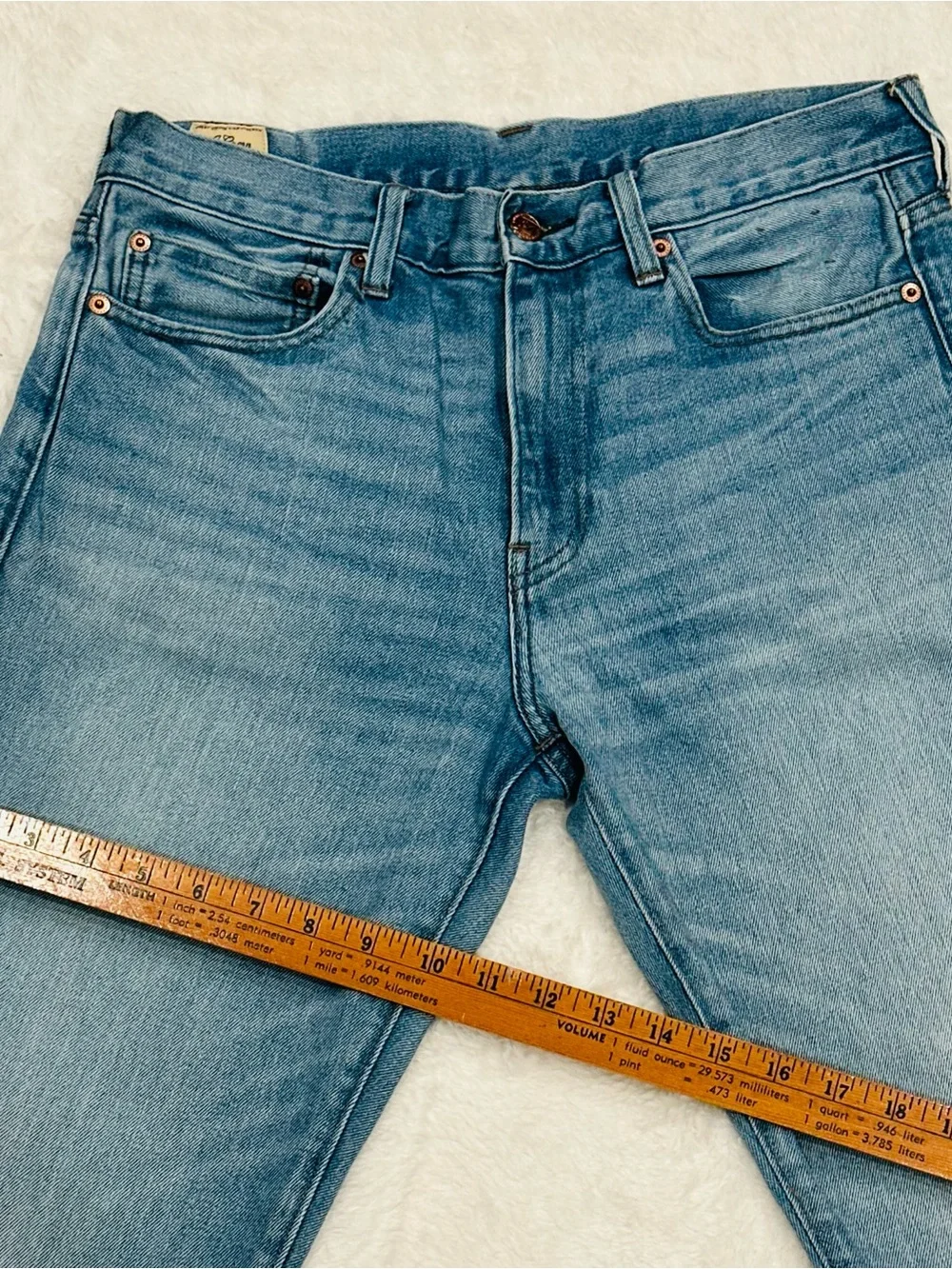 J.Crew 770 Stretch Straight Fit Men's Jeans 31x32 Light Wash Blue Denim F4073